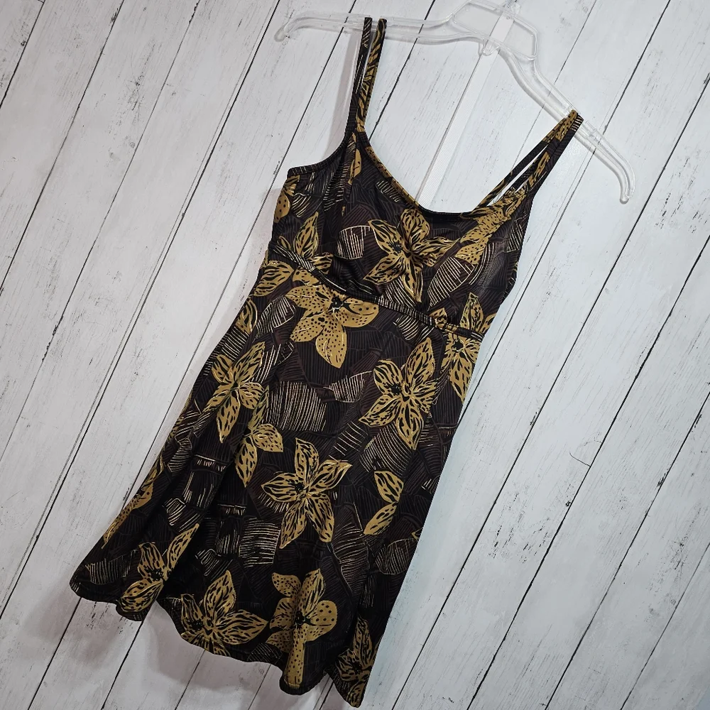 Beach Belle Swimwear Women's Pasadena Swimsuit Swim Dress Size 14 Brown Gold. - Picture 3 of 8